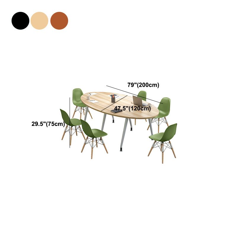 Stile moderno Home Desk ovale Office scrivania scrivania artificiale scrivania in legno artificiale