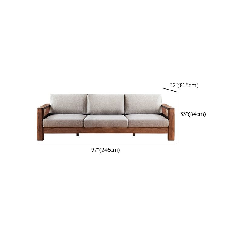Storage No Distressing Tight Seat Square Arm Wood Solid Color Sofa