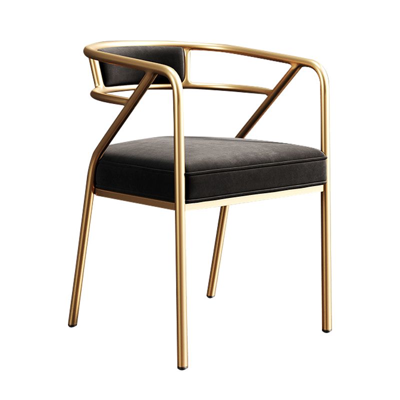 Metal Scandinavian Glam Kitchen Dining Room Arm Chair Open Back Chair Clearhalo ' kitchen&dining_furn' 'Dining Chairs' 'Dining Tables & Seating' 'dining_chair' 'furn' 'furn_dining_chair' 'Furniture' 'furniture_dining_chair' 'Kitchen & Dining Furniture' 'kitchen' 1200x1200_75151424-274b-479e-a54b-d3dab79c7e33