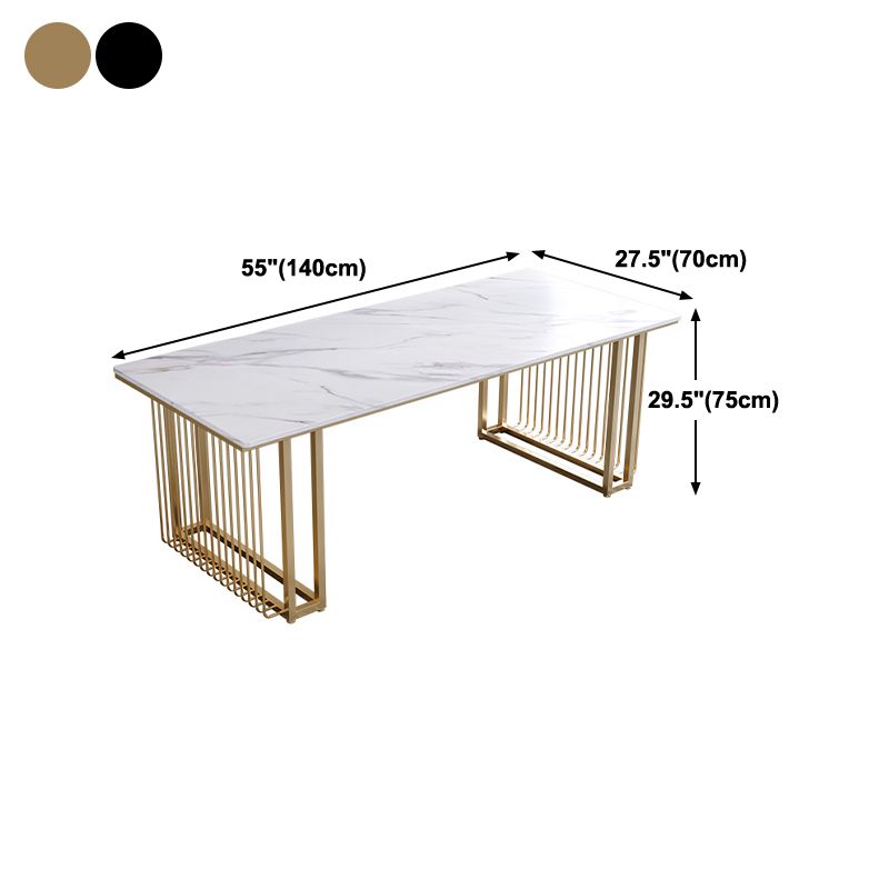 Scrivania per ufficio in stile industriale rettangolo di scrittura di marmo artificiale