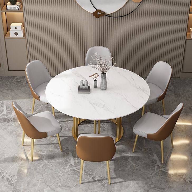 Round Sintered Stone Dining Table Traditional Luxury Dining Table with Gold Base Clearhalo ' dining_table' 'Dining Tables & Seating' 'Dining Tables' 'furn' 'furn_dining_table' 'Furniture' 'furniture_dining_table' 'Kitchen & Dining Furniture' 'kitchen&dining_furn' 'kitchen' 'kitchen_dining_table' 1200x1200_751552f1-44b6-44a4-a675-f23e5c336846