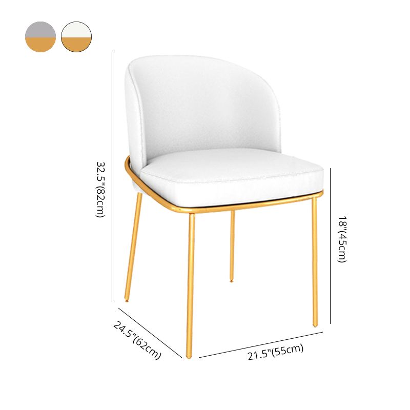 Dining Room Metal Scandinavian Dining Chair Wingback Cushioned Armless Chair Clearhalo ' kitchen&dining_furn' 'Dining Chairs' 'Dining Tables & Seating' 'dining_chair' 'furn' 'furn_dining_chair' 'Furniture' 'furniture_dining_chair' 'Kitchen & Dining Furniture' 'kitchen' 1200x1200_7515b921-6e77-43ca-b61f-d1cc91b3446e