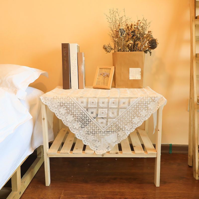 Modern natuurlijk nachtkastje 14 "hoog bedkast met plank