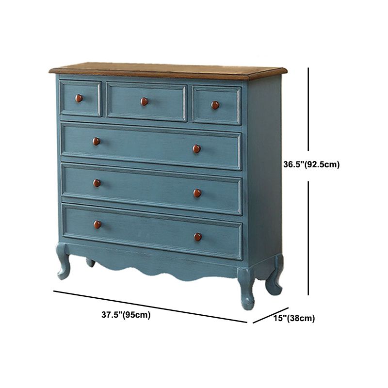 6 - Drawer Wooden Chest, Contemporary Rectangle Accent Chest