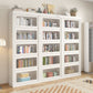 Wood Engineered Bookshelf Standard Contemporary Bookcase with Cabinets