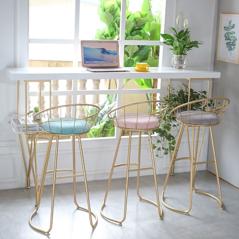 Contemporary Round Bar and Counter Stool Metal Stool with Sled Base Clearhalo 'Bar Furniture' 'Bar Stools' 'bar_stools' 'furn' 'furn_bar_stools' 'Furniture' 'furniture_bar_stools' 'Kitchen & Dining Furniture' 1200x1200_751a70d6-a813-42ab-9692-8979431e1f43