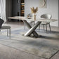 Eettafel in moderne stijl, gesinterde stenen voetstuktafel voor thuis