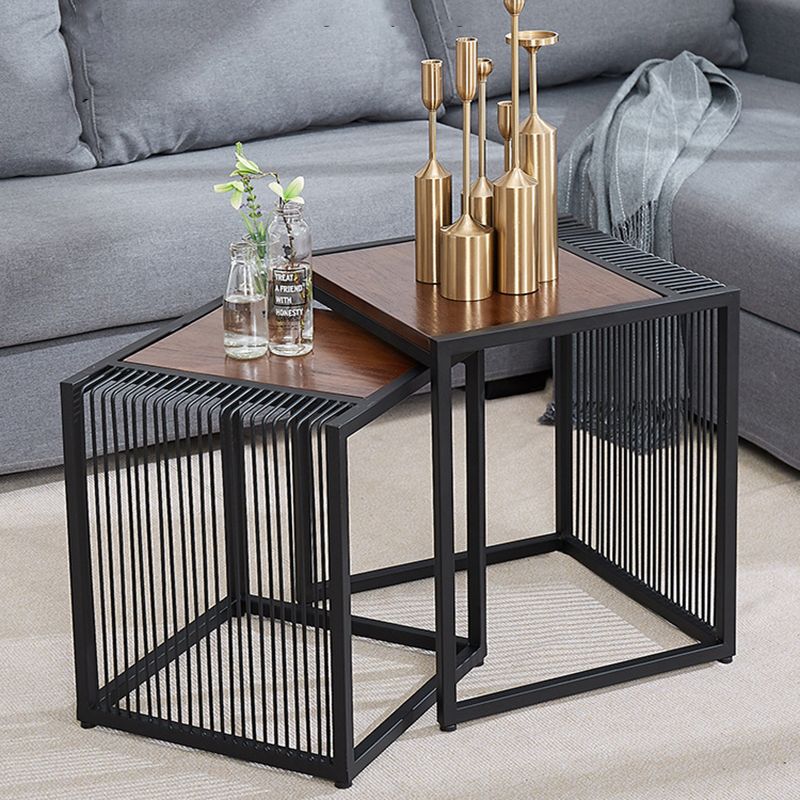 Frame 2 Nesting Coffee Table Iron & Solid Wood Cocktail Table Set Clearhalo 'Coffee & Accent Tables' 'Coffee Tables' 'coffee_tables' 'furn' 'furn_coffee_tables' 'Furniture' 'Living Room Furniture' 1200x1200_751c41cf-93dc-4976-973c-9da8f865d08a