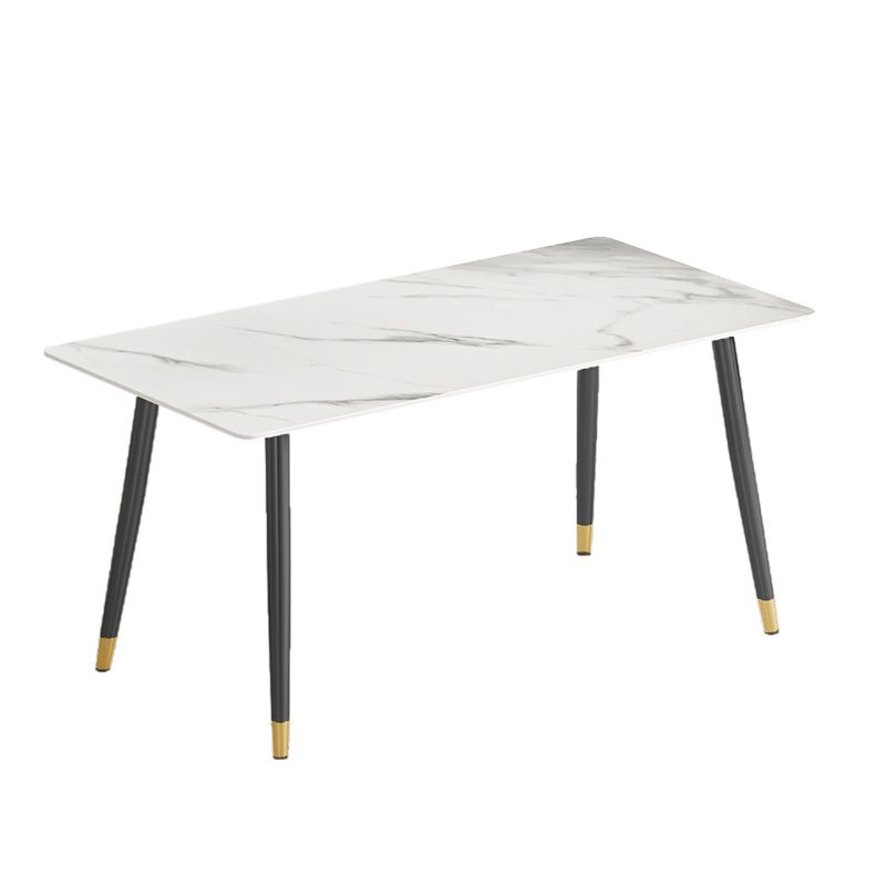 Glossy White Dining Table Set 1/4/5/7 Pieces Stone Dinette Set for Kitchen Clearhalo 'Dining Room Sets' 'Dining Tables & Seating' 'dining_room_set' 'furn' 'furn_dining_room_set' 'Furniture' 'Kitchen & Dining Furniture' 1200x1200_751c96a8-8004-4d27-9268-12923141312a