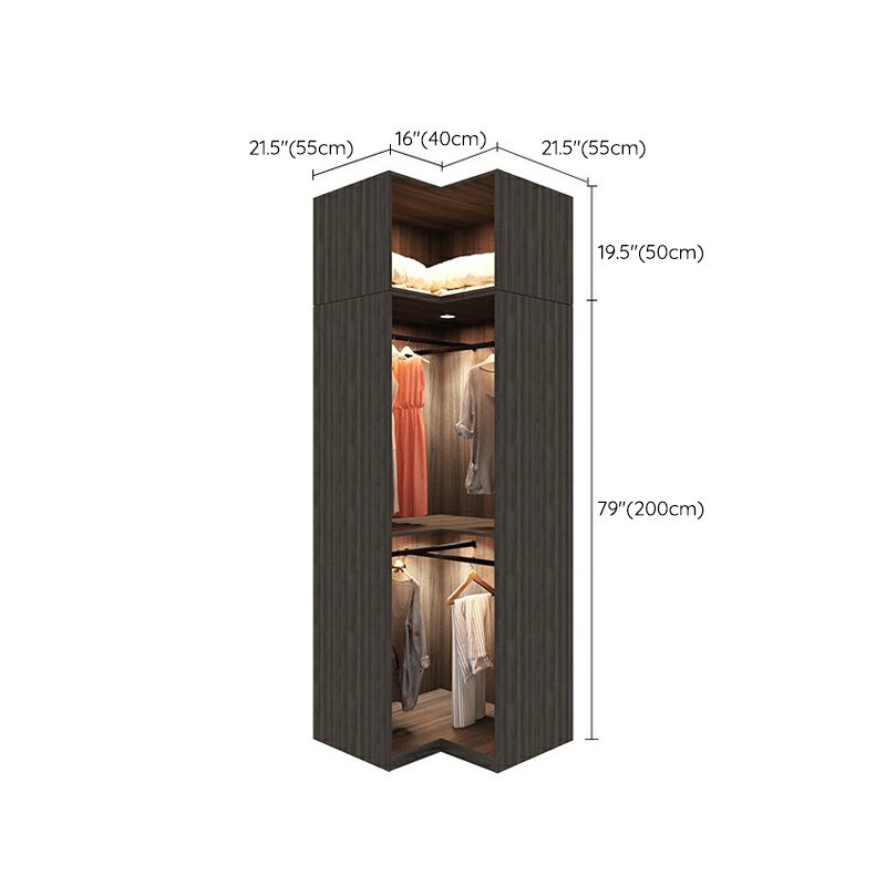 Modern Black Wardrobe for Home Mirrored Finish Cabinet with Glass Doors Clearhalo 'Armoires & Wardrobes' 'armoires_wardrobes' 'Bedroom Furniture' 'furn' 'furn_armoires_wardrobes' 'Furniture' 1200x1200_751d1358-952e-4640-a6be-661aaf80aaec