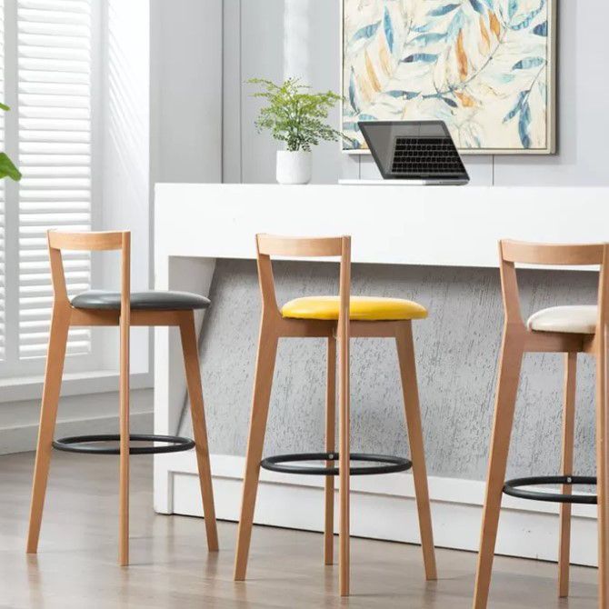 Scandinavian Wood Counter Stool Kitchen Furniture in Matte Finish Clearhalo 'Bar Furniture' 'Bar Stools' 'bar_stools' 'furn' 'furn_bar_stools' 'Furniture' 'Kitchen & Dining Furniture' 1200x1200_75201649-f627-472b-9abd-0aaab158adf1