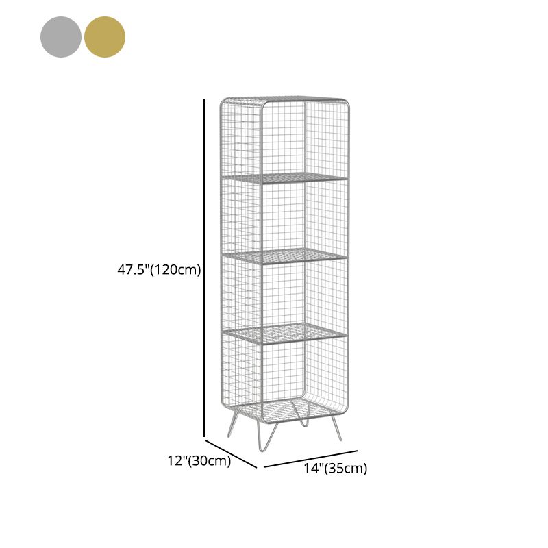Glam Style Standard Bookshelf Metal Closed Back Shelf Bookcase for Home Use Clearhalo 'Bookcases' 'furn' 'furn_bookcases' 'Furniture' 'furniture_bookcases' 'Office Furniture' 1200x1200_7520517e-46a4-4bf3-8c1f-5423eac0bbee