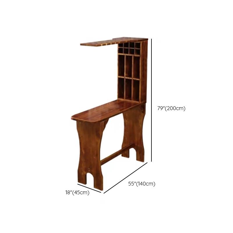Traditional Indoor Bar Table Solid Wood Bar Table with Wine Glass Holders Clearhalo 'Bar Furniture' 'Bar Tables' 'bar_tables' 'furn' 'furn_bar_tables' 'Furniture' 'Kitchen & Dining Furniture' 1200x1200_7521183d-5843-43ae-9230-6f9c838bcfdb