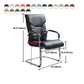 Faux Leather Desk Chair Modern Adjustable Office Chair with Fixed Arms