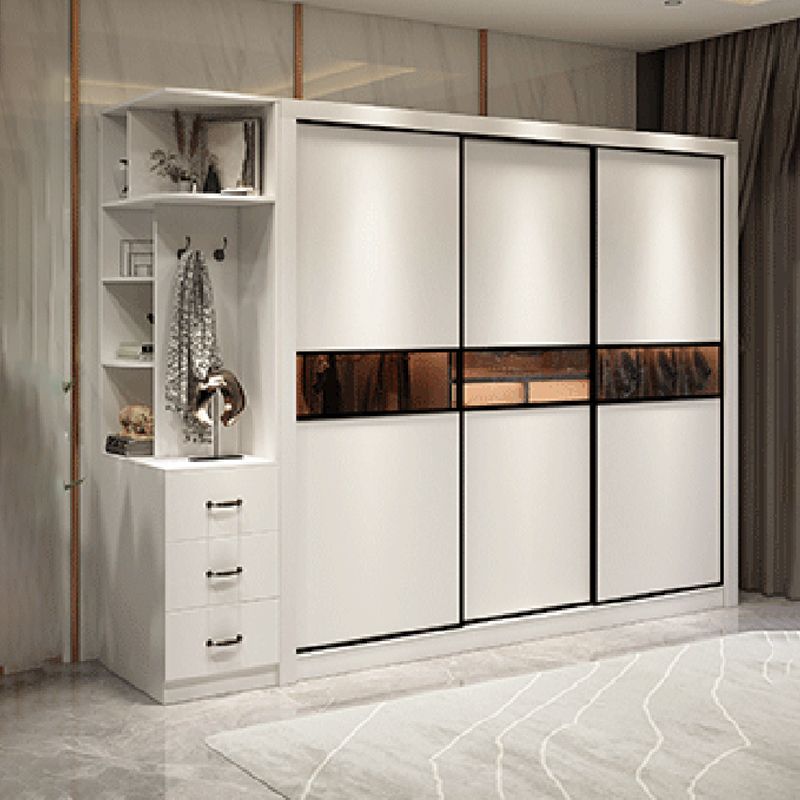 Eigentijdse garderobe armoire houten garderobe kast met planken