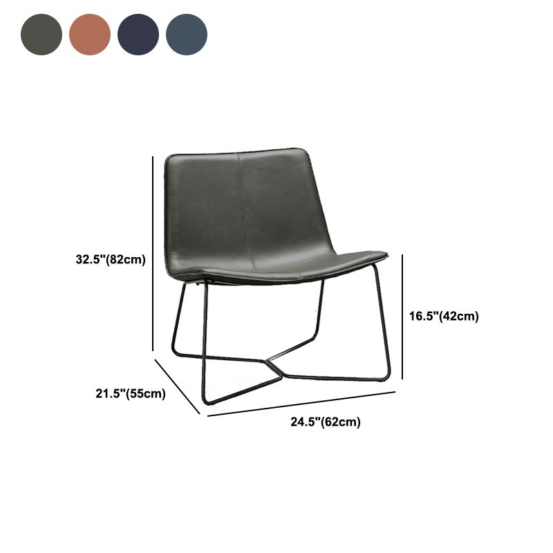 Industrieel 24,4 "brede faux lederen vaste rug metalen basis armloze stoel