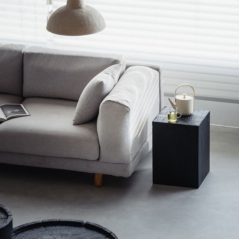 コンテンポラリースタイルのサイドエンドテーブル木製の台座ソファサイドアクセントテーブル