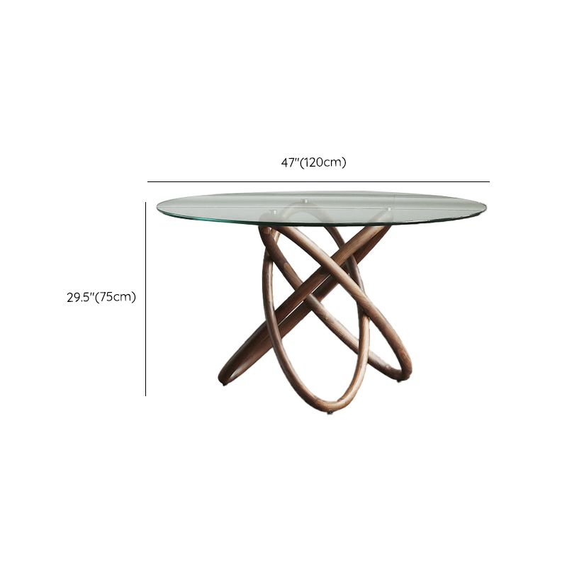 Modern Round Glass Clear Top Dining Table with Single Pedestal Clearhalo 'Dining Tables & Seating' 'Dining Tables' 'dining_table' 'furn' 'furn_dining_table' 'Furniture' 'Kitchen & Dining Furniture' 1200x1200_752abf0c-f103-4f7b-a4b9-ed67ff3ace1d