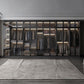 Black Manufactured Wood Cabinet with Glass Doors Modern Storage Cabinet Clearhalo 'Armoires & Wardrobes' 'armoires_wardrobes' 'Bedroom Furniture' 'furn' 'furn_armoires_wardrobes' 'Furniture' 1200x1200_752c4c37-3c9c-410b-9dc5-a5119468b501