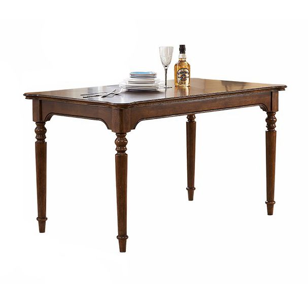 Medieval Modern Rectangle Dining Table Rubber Wood Table in Brown with 4 Legs Clearhalo ' dining_table' 'Dining Tables & Seating' 'Dining Tables' 'furn' 'furn_dining_table' 'Furniture' 'furniture_dining_table' 'Kitchen & Dining Furniture' 'kitchen&dining_furn' 'kitchen' 'kitchen_dining_table' 1200x1200_752c5e61-61f5-4f89-87d8-edf974e889e7