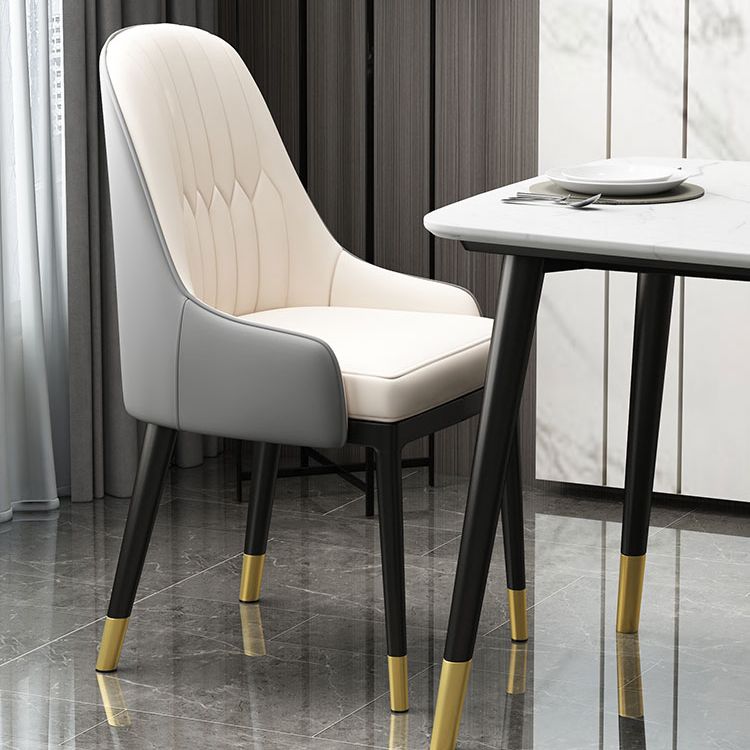 Scandinavian Style Metal Dining Chairs Dining Room Armless Parsons Chair Clearhalo ' kitchen&dining_furn' 'Dining Chairs' 'Dining Tables & Seating' 'dining_chair' 'furn' 'furn_dining_chair' 'Furniture' 'furniture_dining_chair' 'Kitchen & Dining Furniture' 'kitchen' 1200x1200_752c9ce9-54f8-4c8d-8119-6c5d6266e8af