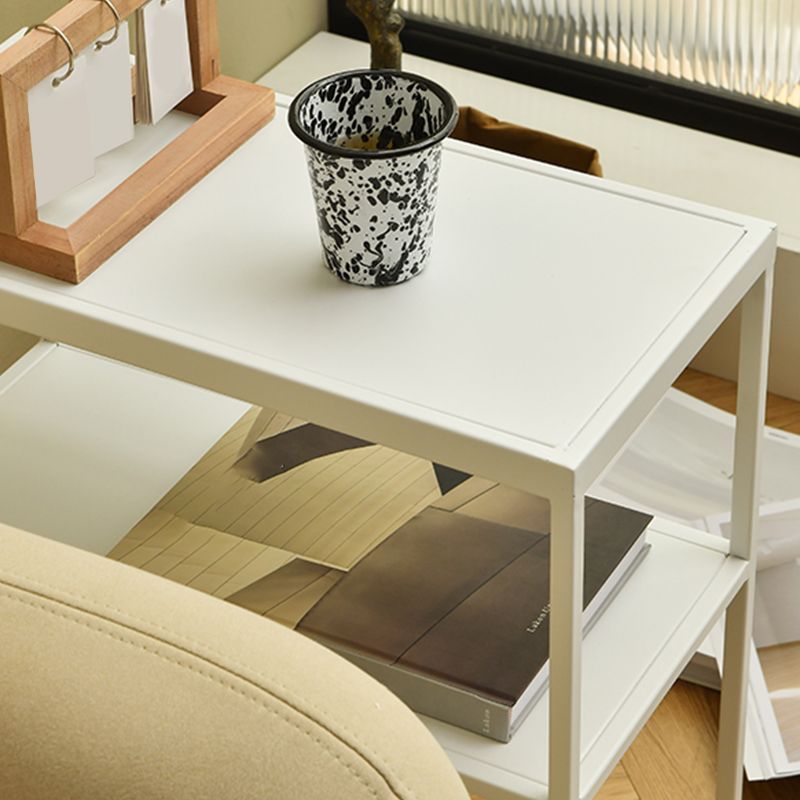 21,65 "tavolo laterale alto 4 gambe tavolo di divano di divano laterale con scaffale