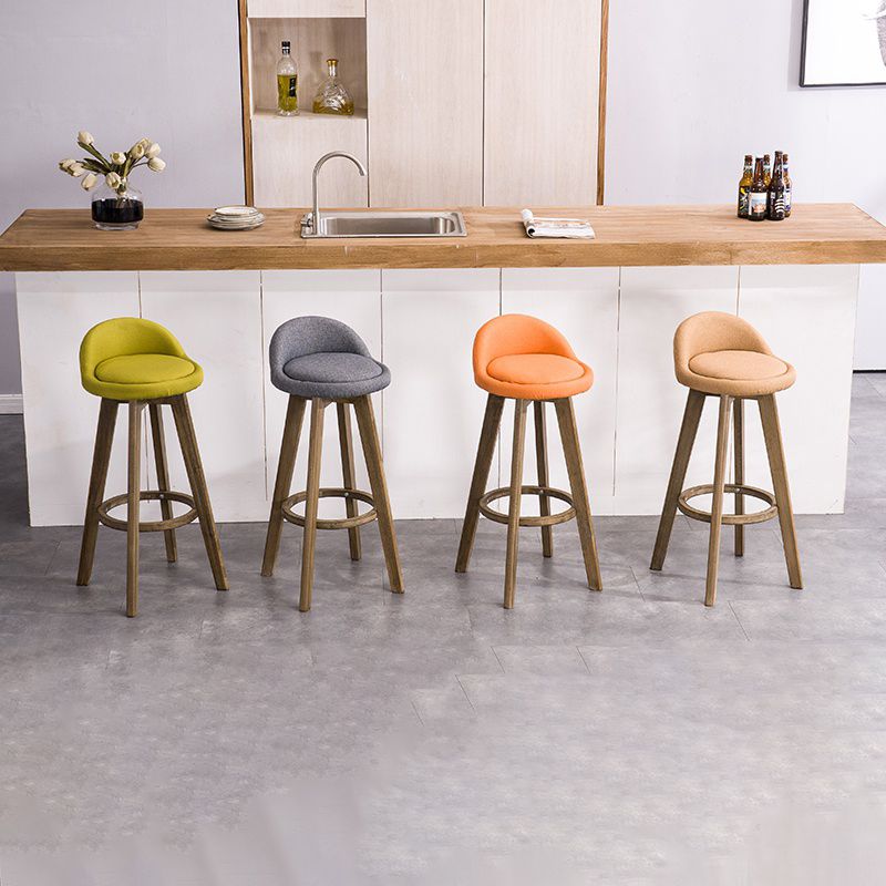 Contemporary Solid Wood Barstools Indoor Bar Stool with Footrest and Low Back Clearhalo 'Bar Furniture' 'Bar Stools' 'bar_stools' 'furn' 'furn_bar_stools' 'furniture_bar_stools' 'Kitchen & Dining Furniture' 'kitchen&dining_furn' 'kitchen' 'kitchen_furn' Furniture' 1200x1200_752d217d-ae0a-4b61-8c72-6288d1ba5416