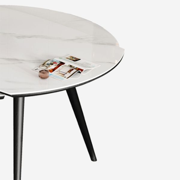 Mesa de comedor sencilla y moderna, mesa de comedor de piedra sinterizada con base de madera