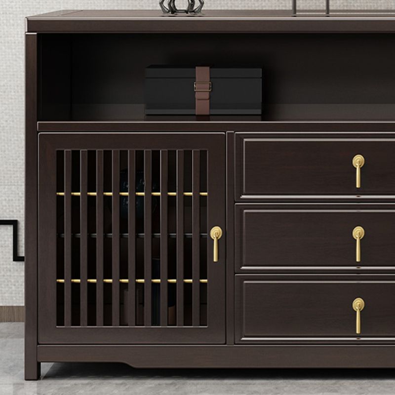 Tavolo da tavolo a buffet in stile moderno pietra da 34,7 pollici con armadi e cassetti