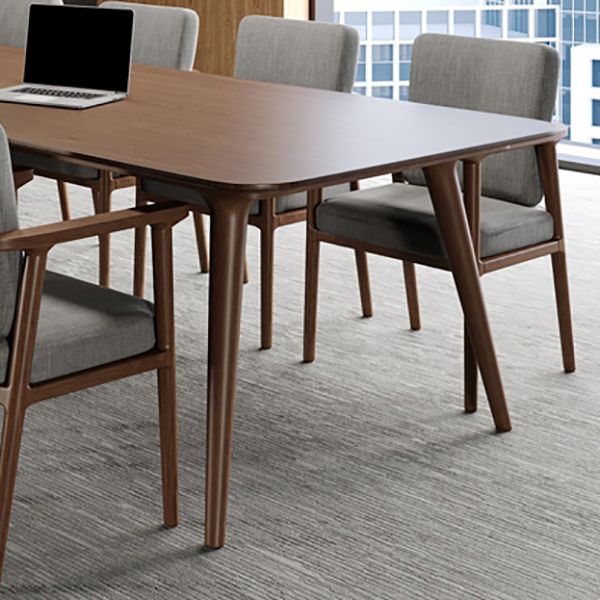 Rectangular Shaped Office Table 4 Legs Conference Table in Brown Clearhalo 'furn' 'furn_office_desk' 'Furniture' 'Office Desks' 'Office Furniture' 'office_desk' 1200x1200_752ec1b8-533a-48e7-a8aa-f54d107cb196