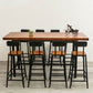 Armless Dining Stools Contemporary Bar Stools with Black Metal Base