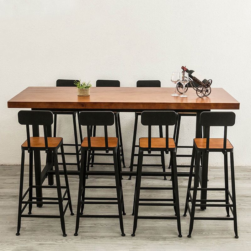 Armless Dining Stools Contemporary Bar Stools with Black Metal Base