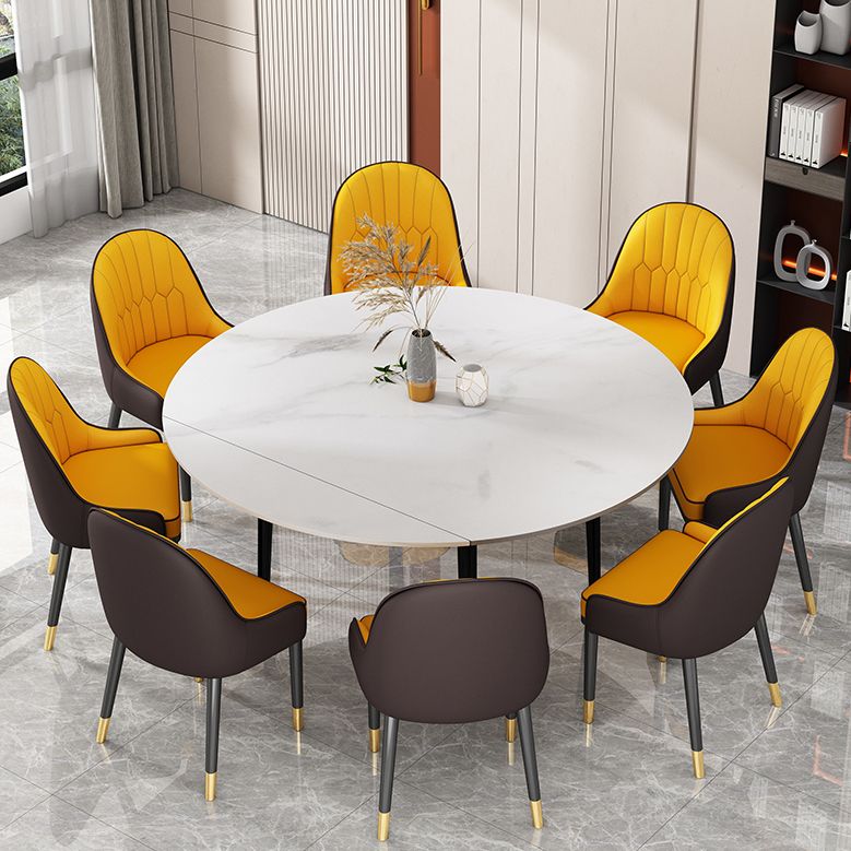 Glam Style Parsons Dining Side Chair Leather Indoor Dining Chair Clearhalo 'Dining Chairs' 'Dining Tables & Seating' 'dining_chair' 'furn' 'furn_dining_chair' 'Furniture' 'furniture_dining_chair' 'Kitchen & Dining Furniture' 1200x1200_75328458-ec6d-43cd-97e2-e2f8b28de73a