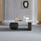 Mesa de centro rectangular de mármol blanco Mesa de cóctel redonda moderna
