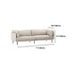 Modern Beige Faux Leather Sofa 38.58" D Tuxedo Arm Cushions Seating