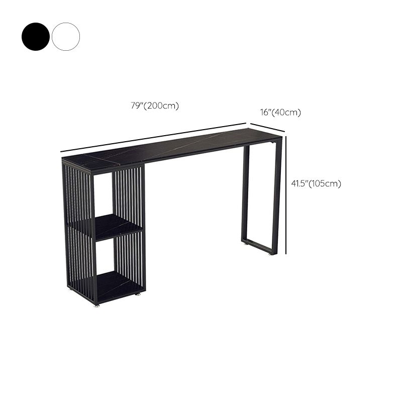 Industrial Stone Top Bar Dining Table Rectangle Bar Table with Storage Base Clearhalo 'Bar Furniture' 'Bar Tables' 'bar_tables' 'furn' 'furn_bar_tables' 'Furniture' 'Kitchen & Dining Furniture' 1200x1200_7534281c-fe6b-42d8-86d2-6ef3e15295aa