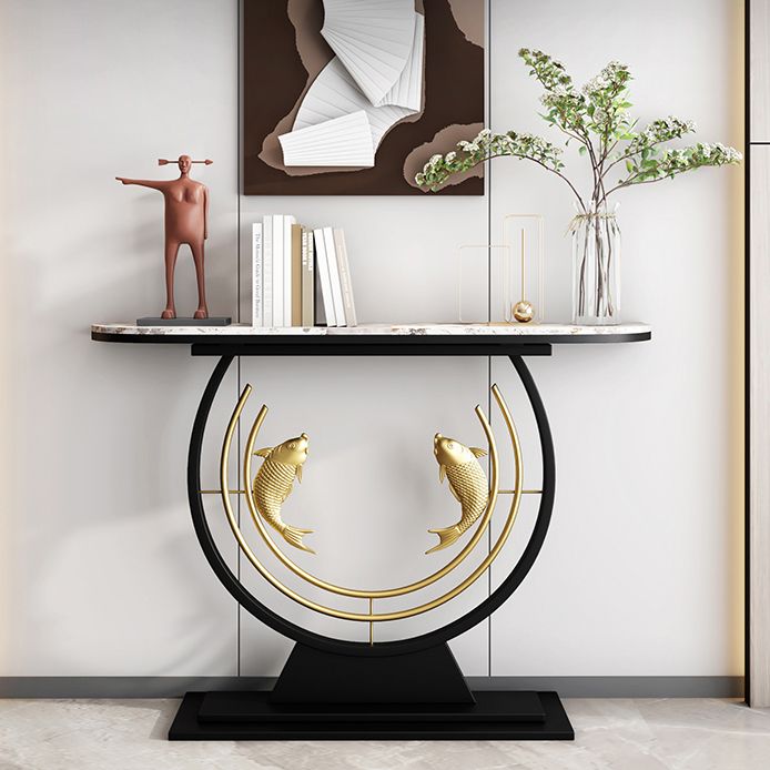 Zeitgenössischer Steinkonsolentisch Fleckenresistent Konsolensofa Tisch für die Halle