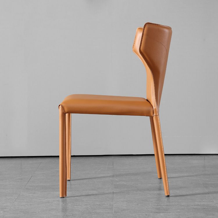 Modern Wingback Side Chair Matte Finish Leather Chair for Dining Room Clearhalo ' kitchen&dining_furn' 'Dining Chairs' 'Dining Tables & Seating' 'dining_chair' 'furn' 'furn_dining_chair' 'Furniture' 'furniture_dining_chair' 'Kitchen & Dining Furniture' 'kitchen' 1200x1200_7534c3d0-431a-4508-80bf-d0dcf0c67a86