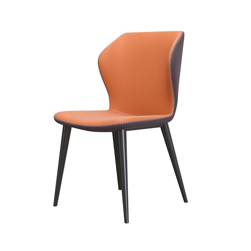 Industrial Style Wingback Armless Dining Chair Faux Leather Dining Chairs Clearhalo ' kitchen&dining_furn' 'Dining Chairs' 'Dining Tables & Seating' 'dining_chair' 'furn' 'furn_dining_chair' 'Furniture' 'furniture_dining_chair' 'Kitchen & Dining Furniture' 'kitchen' 1200x1200_75359e66-853b-4e98-8abc-31574ba798e9