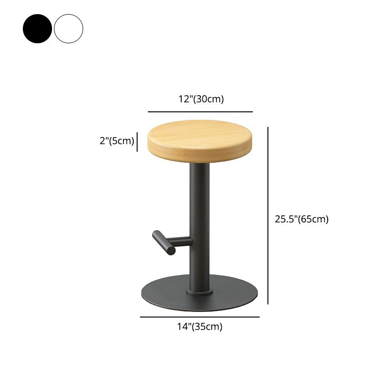 Modern Style Bar-stool Iron Leg Round Wooden Seat for Restaurant Bar 1 Piece Clearhalo 'Bar Furniture' 'Bar Stools' 'bar_stools' 'furn' 'furn_bar_stools' 'furniture_bar_stools' 'Kitchen & Dining Furniture' 'kitchen&dining_furn' 'kitchen' 'kitchen_furn' Furniture' 1200x1200_7536c124-e759-4f02-aa92-f94c9d1a2488