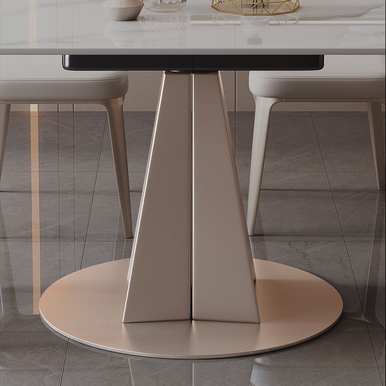 Mesa de piedra sinterizada mesa de comedor de pedestal para la cena de cocina en casa