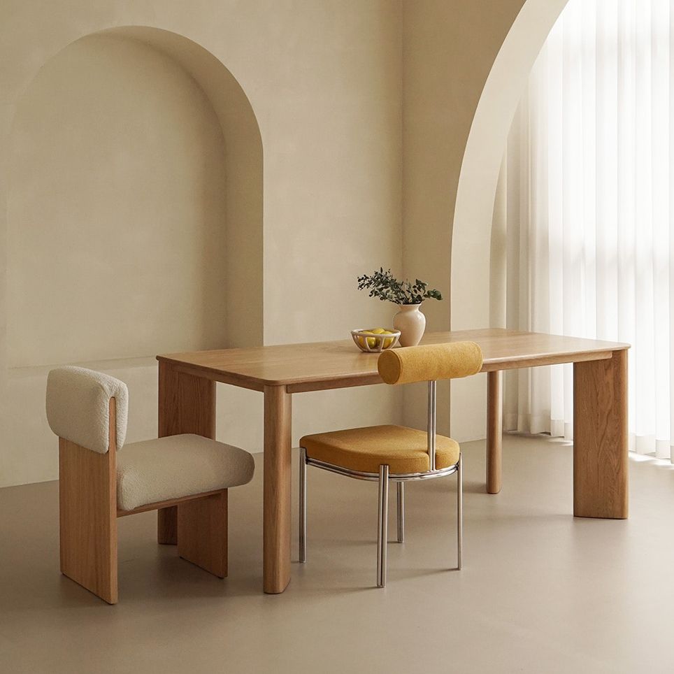 Rectangle Wood Dining Table Industrial Kitchen Table in Nature with Double Pedestal Clearhalo ' dining_table' 'Dining Tables & Seating' 'Dining Tables' 'furn' 'furn_dining_table' 'Furniture' 'furniture_dining_table' 'Kitchen & Dining Furniture' 'kitchen&dining_furn' 'kitchen' 'kitchen_dining_table' 1200x1200_75372ffb-49d4-4b34-844e-343e5399d110