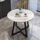 Tavolo da pranzo in acciaio contemporaneo in stile top in pietra rotondo tavolo da pranzo in acciaio