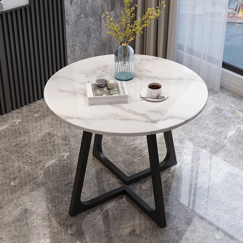 Tavolo da pranzo in acciaio contemporaneo in stile top in pietra rotondo tavolo da pranzo in acciaio