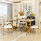 Metal Traditional Luxury Rectangle Table Stone Top Table for Home Clearhalo 'Dining Tables & Seating' 'Dining Tables' 'dining_table' 'furn' 'furn_dining_table' 'Furniture' 'Kitchen & Dining Furniture' 1200x1200_7537c123-eace-4a12-9e00-c29073eefac1