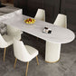 Metal Contemporary Free Form Dining Table Sintered Stone Table for Dining Room and Kitchen Clearhalo ' dining_table' 'Dining Tables & Seating' 'Dining Tables' 'furn' 'furn_dining_table' 'Furniture' 'furniture_dining_table' 'Kitchen & Dining Furniture' 'kitchen&dining_furn' 'kitchen' 'kitchen_dining_table' 1200x1200_7537e39b-c40b-4b23-8a84-9242bf5f5c08