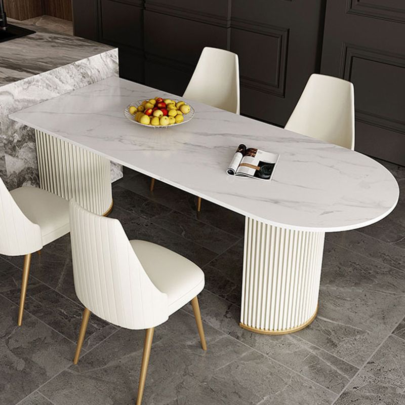 Metal Contemporary Free Form Dining Table Sintered Stone Table for Dining Room and Kitchen Clearhalo ' dining_table' 'Dining Tables & Seating' 'Dining Tables' 'furn' 'furn_dining_table' 'Furniture' 'furniture_dining_table' 'Kitchen & Dining Furniture' 'kitchen&dining_furn' 'kitchen' 'kitchen_dining_table' 1200x1200_7537e39b-c40b-4b23-8a84-9242bf5f5c08