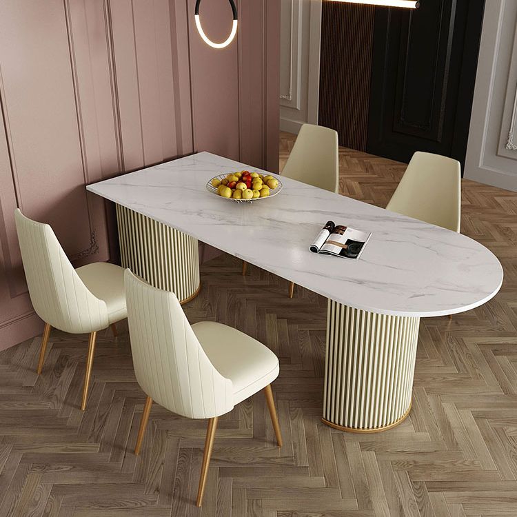 Traditional Luxury Dining Table White Sintered Stone Table for Kitchen Clearhalo ' dining_table' 'Dining Tables & Seating' 'Dining Tables' 'furn' 'furn_dining_table' 'Furniture' 'furniture_dining_table' 'Kitchen & Dining Furniture' 'kitchen&dining_furn' 'kitchen' 'kitchen_dining_table' 1200x1200_753a1d25-44f7-4475-bec5-b795b1c59770