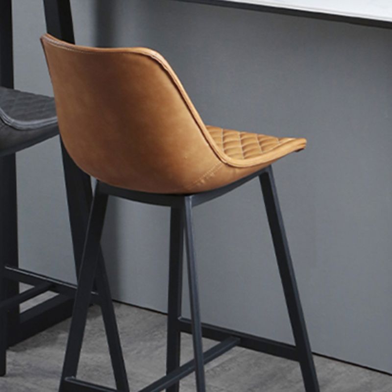 Living Room Leather Counter Chair Bucket Industrial Footrest Counter Bar Stool Clearhalo 'Bar Furniture' 'Bar Stools' 'bar_stools' 'furn' 'furn_bar_stools' 'Furniture' 'Kitchen & Dining Furniture' 1200x1200_753a78f2-40dd-4060-a7e6-b53391503a06