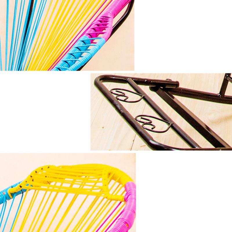 Chaise à bascule contemporaine Rootan Metal Frame Wing Chaise arrière Back Rocking Chair